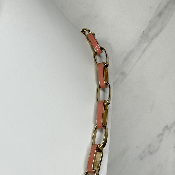New York & Company Gold Tone and Light Pink Long Chain Link Necklace - Picture 10 of 10